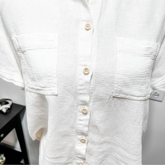 Madewell Breezewoven Beachside Shirttail Top Size S in Ivory - Picture 10 of 12